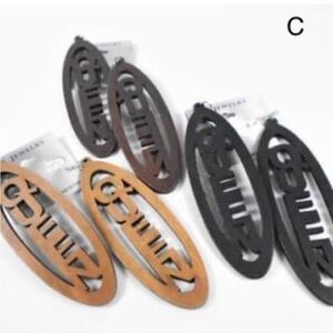 3 Pairs of “Queen” Brown and Black Oval Earrings Set